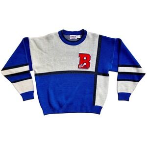 Pro Line by Cliff Engle Buffalo Bills NFL Knit Sweater Adult XL Blue Red B Logo